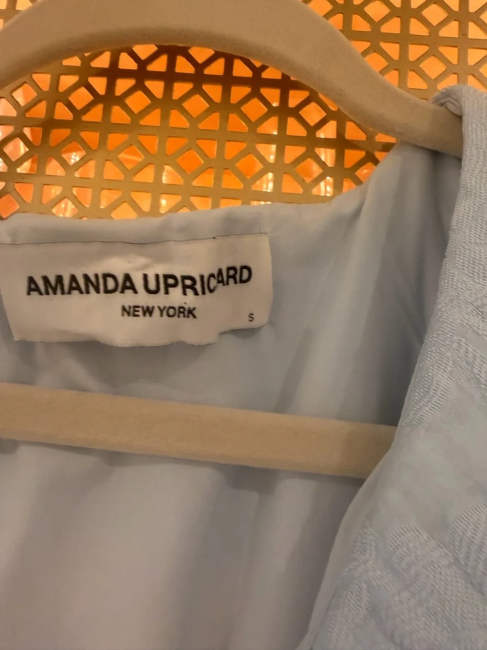 Amanda Uprichard Light Blue Dress Peter Pan Collar Pearl buttons! Stunning! EUC! - Picture 2 of 7
